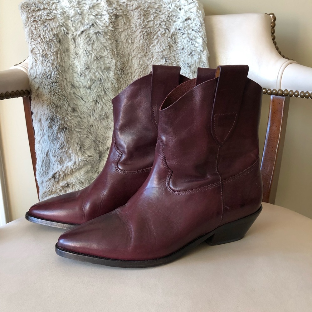 EUC! Jerome Dreyfuss burgundy Sabine western style boot